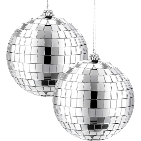 2 spejlkugler, 70'er discofest dekoration, hængende kugler