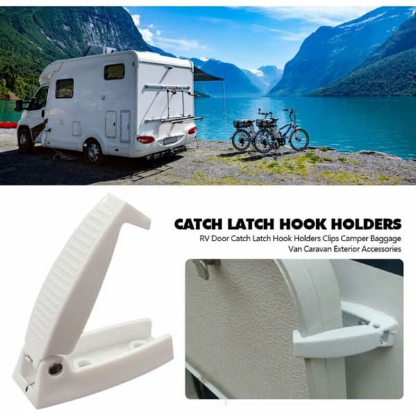 Hvit låsholder Camper dørkrok oppbevaring for tilhenger Camper, D