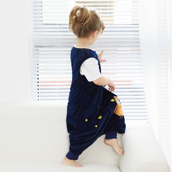 Flanell børnesovepose med ben Blød pyjamas pige dreng S