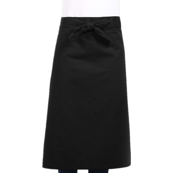 Unisex Kochschürze Halblange Taillenschürze ohne Tasche Hotelkochuniform-Overall-Schürze Reine Farbe mehrfarbig (Schwarz)