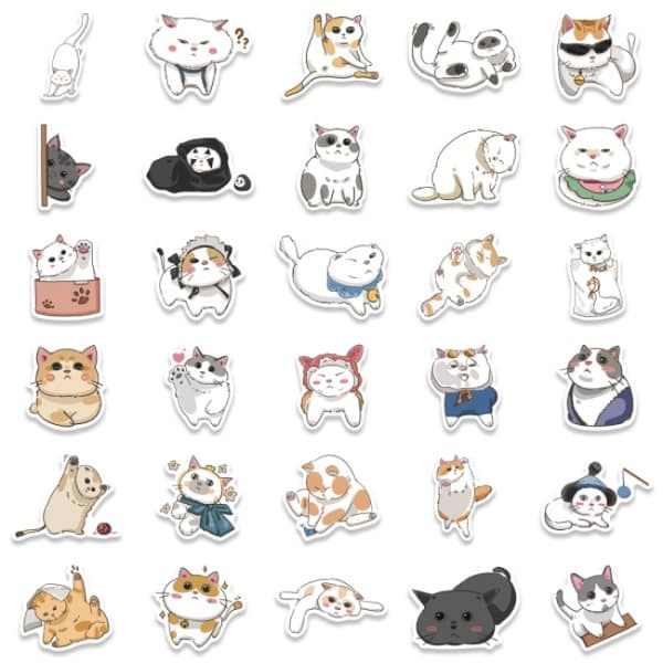 Stickers med katte 62-pak MultiColor