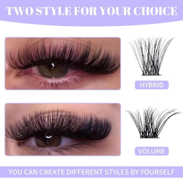 Individual false eyelashes in different lengths and styles Black