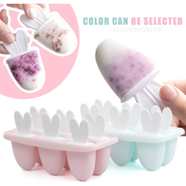 Form för glass eller popsicle, BPA-fri, 6-håls glassform, blå