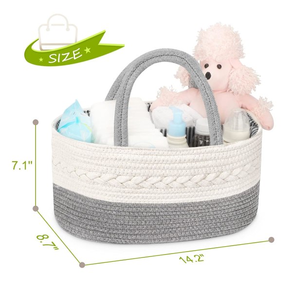 Bleiekurv-arrangør for babygutt - Bleiekurv i bomullsrep, Di