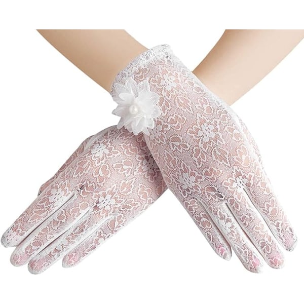 Summer Women Screen Touch Gloves Solbeskyttelse UV-beskyttelseshansker Anti-skli (hvit)