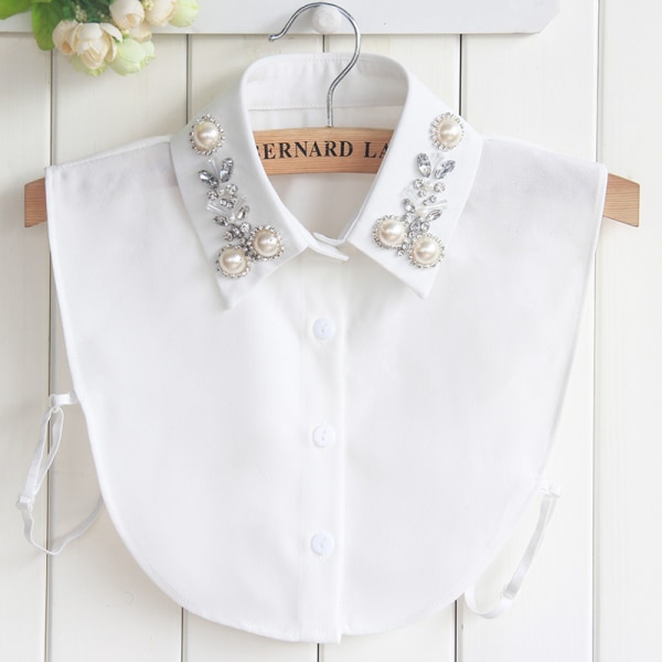 Diamond Pearl Fake Collar Peterpan Fake Collar Half Shirt , One S