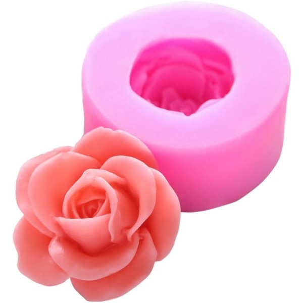2 st 3D Ros Blom Fondant Silikonformar för Choklad C