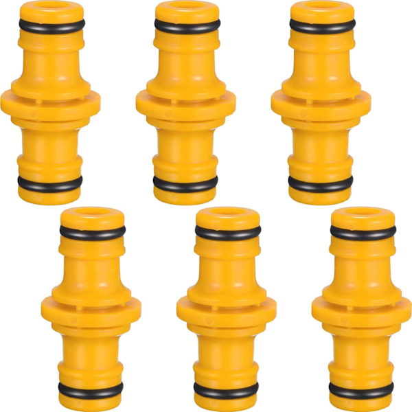 6 stk. dobbelt haneslangekoblinger Slangefittings til samling af have