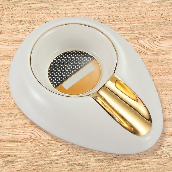 Cigar Gadgets Hem Cigar Askkopp Bärbar Keramisk Askkopp Gul