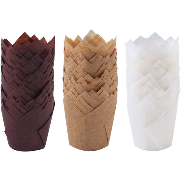150 stk. Mini bagekopper Tulipan bagekage Muffin Line