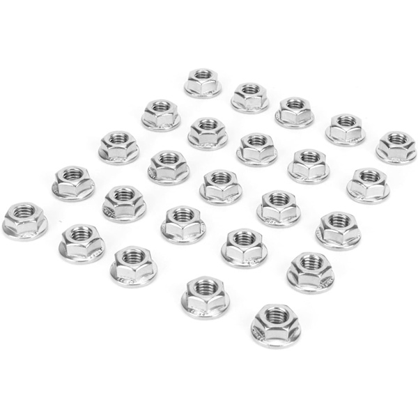 25 st 304 rostfritt stål flänsmutter M8 sexkantsmutter med tydlig gänga, hög hårdhet, hög hårdhet, inte lätt att deformera (M6).
