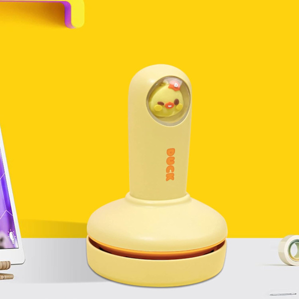 (Keltainen) Mini-pöytäimuri, söpö eläimen muoto, USB-lataus