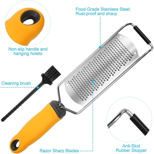 Pro Zester Grater, Citron Zester, Parmesan Zester, Chokolade, Med