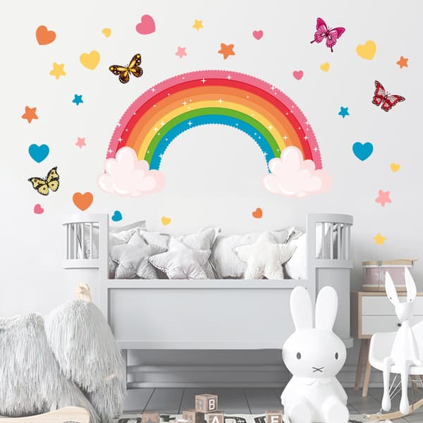 Rainbow Stars Väggdekor Moln Väggdekor Barnrum Väggdekor