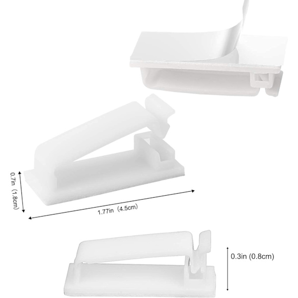 Kabelhåndtering, 50 selvklebende kabelbindere for Ethernet-kabler og