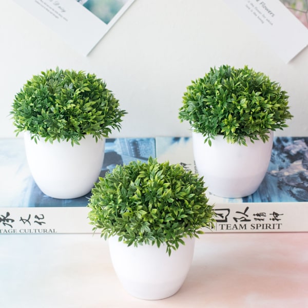 Kunstige planter Bonsai lille træ potteplanter falske blomster potte