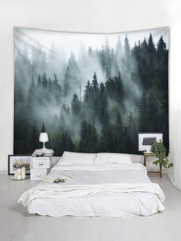 150 x 200 cm Sumuinen metsä -seinävaate