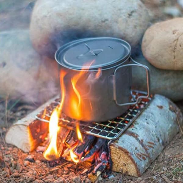 BBQ Grillnet Rustfrit Stål Netstativ Rist Vandregrill Hi Silv