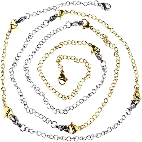 8 st rostfritt stål halsband förlängare armband förlängare förlängare