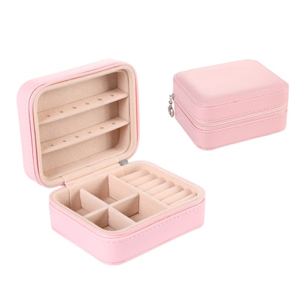 Smyckeskrin Liten Smyckeskrin PU Läder Smyckeskrin (1 st rosa)