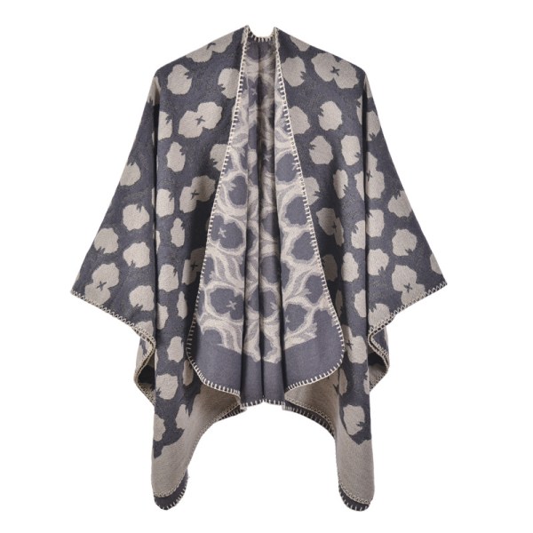 Blå 1 höst vinter ny sjal halsduk Vintage Mode jacquard thi