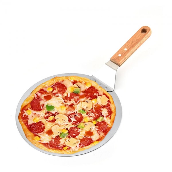 Salg Rustfritt stål pizzaskuffe med treskaft, pizza