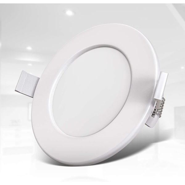 Et sett med 3 spesielle dimbare baderomsspotlights, vann- og sprutsikre, ultra-tynn 6W LED-modul, varmhvit LED-downlight, ultra-tynt rundt hull