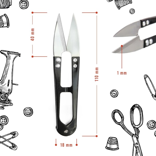 4x Professionelle rustfrie stålsyningssakse - Lille universal