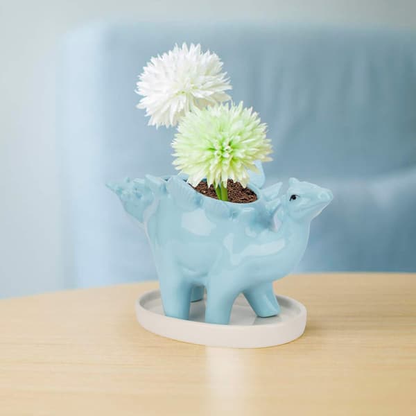 Keramisk potte med dinosaur, potte for kaktusplanter