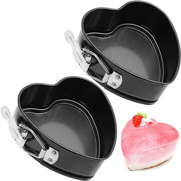 2-delad rund kakform med non-stick-beläggning, hjärtformad tårta