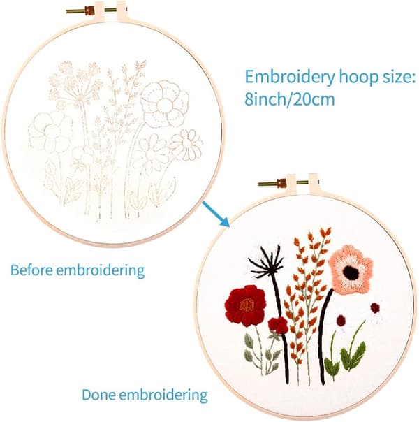 Broderitrådssats, nybörjarbroderiverktyg, inklusive 1 båge