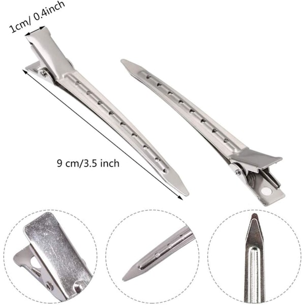 20-pack krokodilhårklämmor, metallkrokodilhårklämmor, professionella hårklämmor tänder för kvinnor och flickor DIY-hantverk, hårnålar - silver
