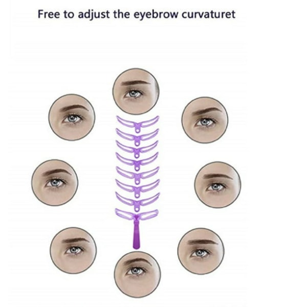 Øyenbrynsmal Retusjering Styling Stencil Sminkeverktøysett, 8 Sty