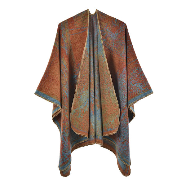 janue Fashionable split warm shawl double-sided jacquard women's