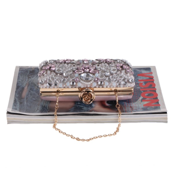 Rhinestone-broderet taske clutch aften taske