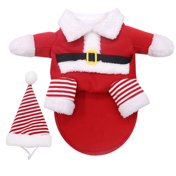 1jeu (Rayure M) Costume de Père Noël Chien et Chat, Vêtements pou