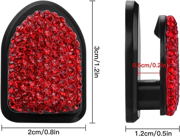 4 stk. Bling Crystal Bilstang Mini Krog, Multifunktionel Bilstang Hanger St