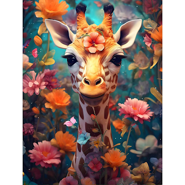 30*40CM 5D Giraff Diamantmålning, DIY Fancy Painting Broderi