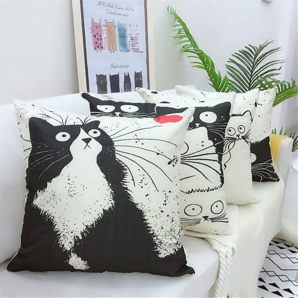 Putetrekk 45x45, sett med 4 bomulls- og lindekorative sofaer