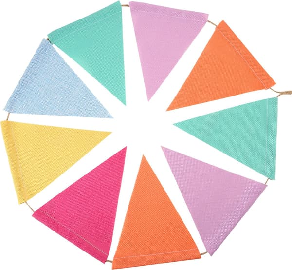 Flerfarget vimpelbanner 24 stykker trekantflagg bunting for fest