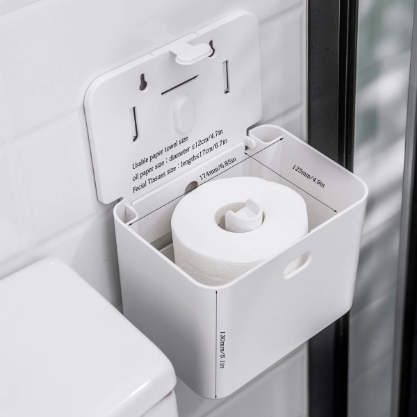 WC-paperiteline seinälle asennettava, ei porausta, vedenpitävä, pölytiivis paperirullateline B