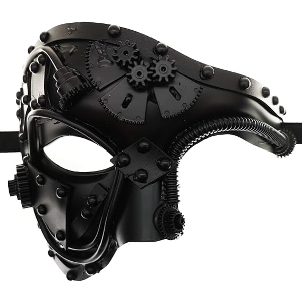 Metal Venetian Steampunk Cyborg Mask, Masquerade Mask til Hallowe