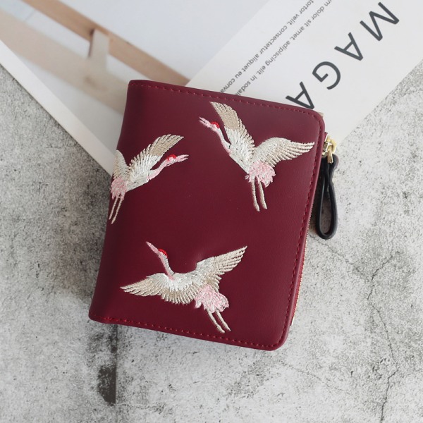 Lovely Birds Printed Mini Women Wallet Pu Leather Fashion Zipper