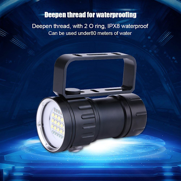 Sukellusvalaisin 18000 Lumen IPX8 Sukellusvalot 500M Vedenalainen