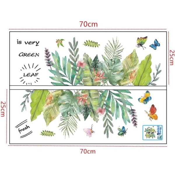 Grønne plante veggklistremerker, tropiske plante veggklistremerker, tropiske