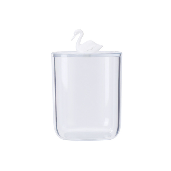 Bomuldsvatpind Dispenser Organizer ABS+AS Plast Bomuldsæske Bomuld