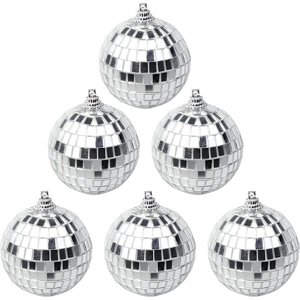 6 stk. Discokugler Spejl Sølv Discokugler, 70'er Disco Craze Disco