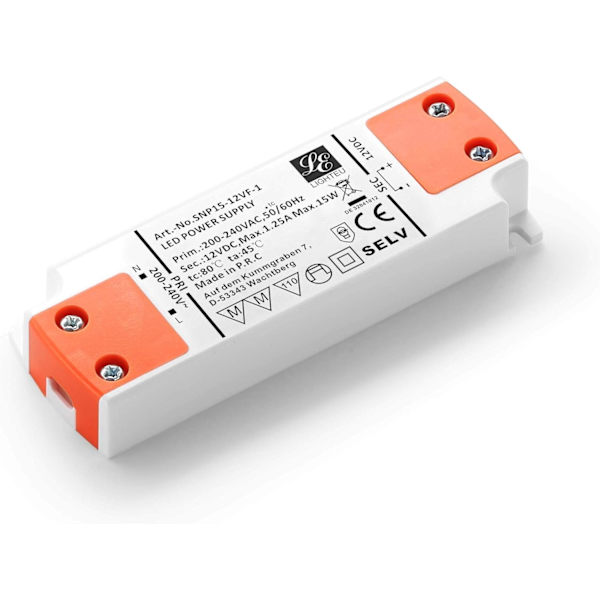 LED-strömförsörjning - 15W, 12V DC, 1,25A - Konstant spänning för LED- och G4-band, MR11, MR16 LED-lampor