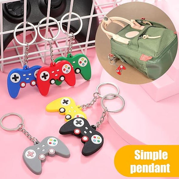 6 stk. Gaming nøkkelringer Gamer Party Bag Fillers Videospill Cont