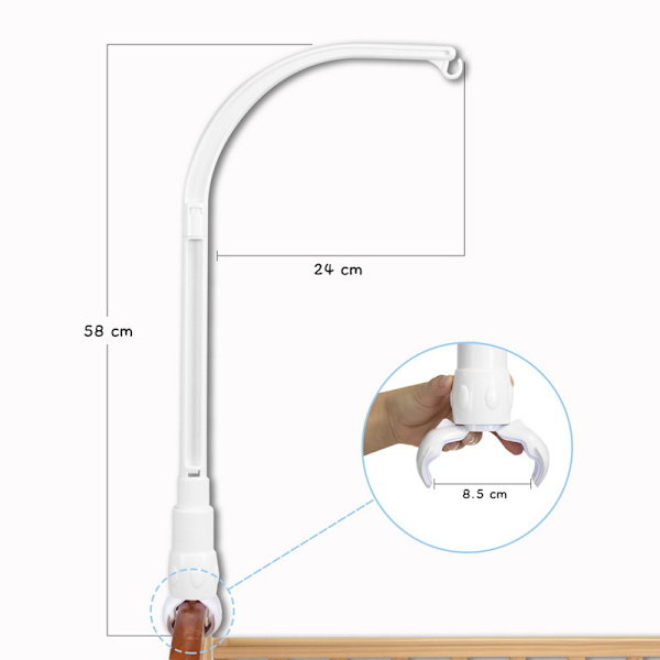 58 cm spjälsängsmobilstång med justerbar fästebox DIY dekorativ